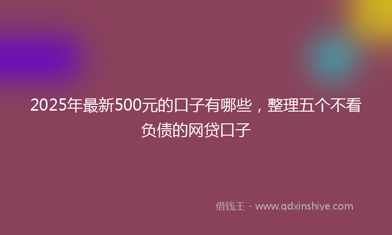 2025年最新500元的口子有哪些，整理五个不看负债的网贷口子