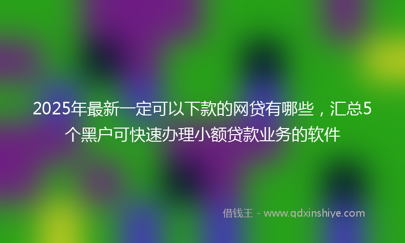 2025年最新一定可以下款的网贷有哪些，汇总5个黑户可快速办理小额贷款业务的软件