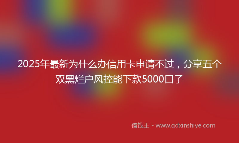 2025年最新为什么办信用卡申请不过，分享五个双黑烂户风控能下款5000口子