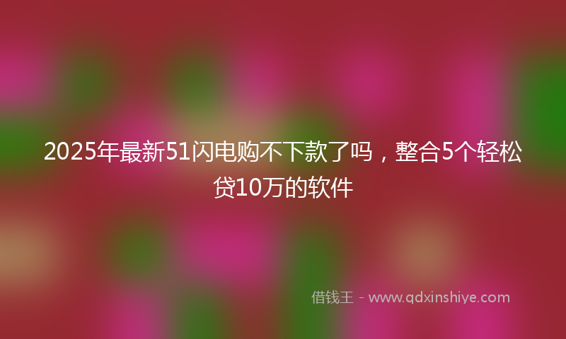 2025年最新51闪电购不下款了吗，整合5个轻松贷10万的软件