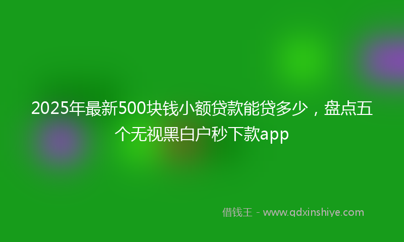 2025年最新500块钱小额贷款能贷多少，盘点五个无视黑白户秒下款app