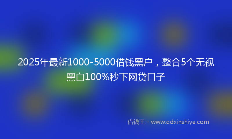 2025年最新1000-5000借钱黑户，整合5个无视黑白100%秒下网贷口子