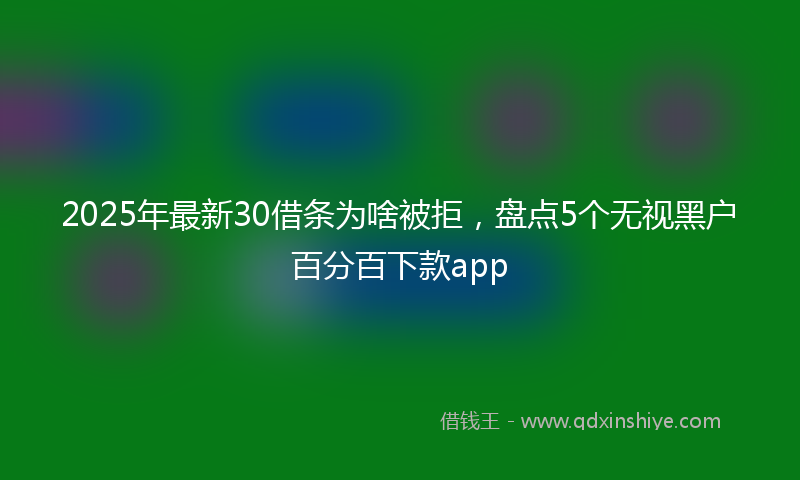 2025年最新30借条为啥被拒，盘点5个无视黑户百分百下款app