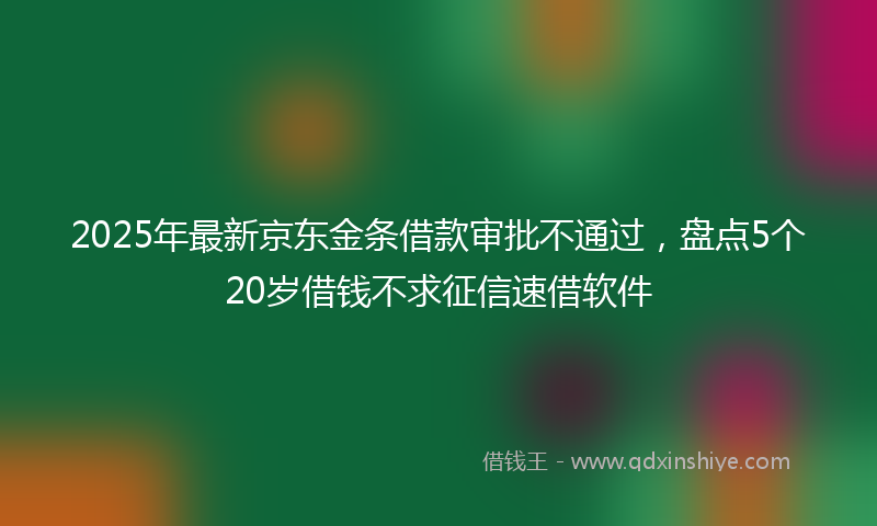2025年最新京东金条借款审批不通过，盘点5个20岁借钱不求征信速借软件