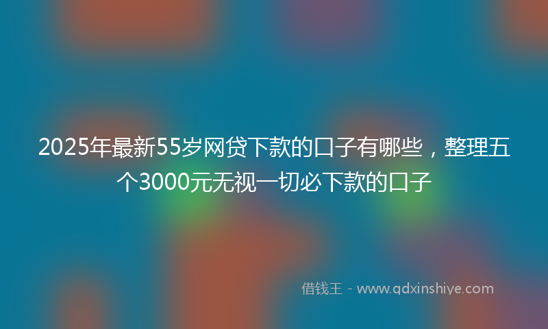 2025年最新55岁网贷下款的口子有哪些，整理五个3000元无视一切必下款的口子