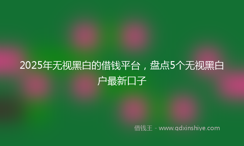 2025年无视黑白的借钱平台，盘点5个无视黑白户最新口子
