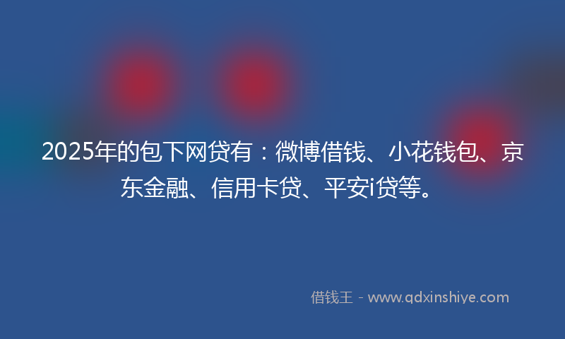 2025年的包下网贷有：微博借钱、小花钱包、京东金融、信用卡贷、平安i贷等。