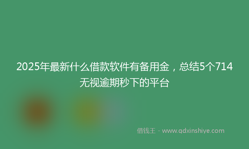 2025年最新什么借款软件有备用金，总结5个714无视逾期秒下的平台