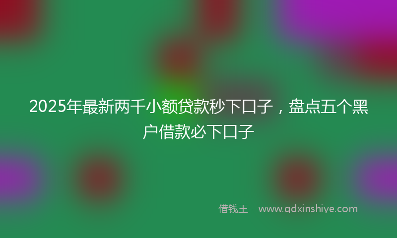 2025年最新两千小额贷款秒下口子，盘点五个黑户借款必下口子