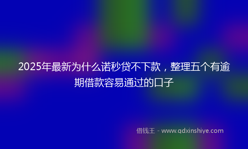 2025年最新为什么诺秒贷不下款，整理五个有逾期借款容易通过的口子