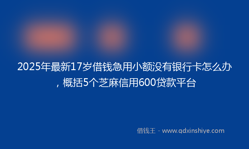 2025年最新17岁借钱急用小额没有银行卡怎么办，概括5个芝麻信用600贷款平台