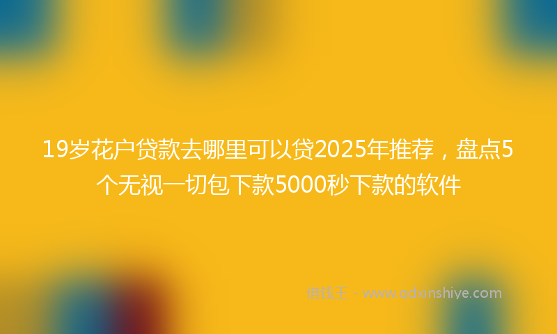 19岁花户贷款去哪里可以贷2025年推荐，盘点5个无视一切包下款5000秒下款的软件