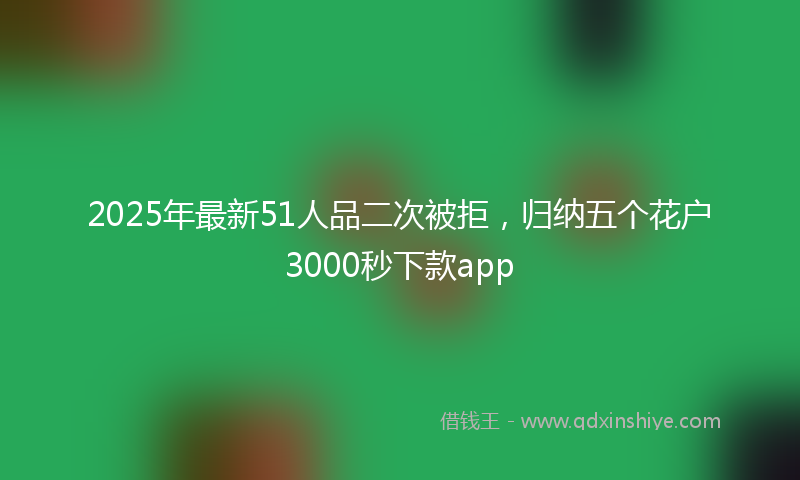 2025年最新51人品二次被拒，归纳五个花户3000秒下款app