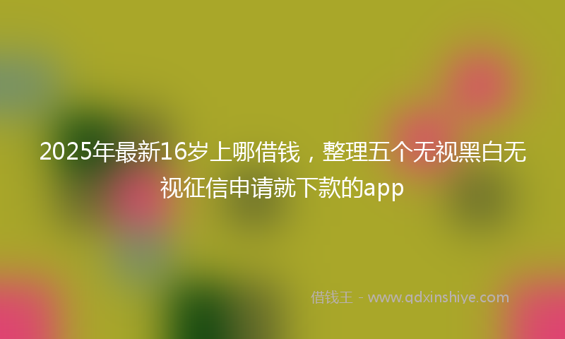 2025年最新16岁上哪借钱，整理五个无视黑白无视征信申请就下款的app
