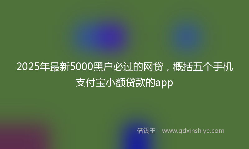 2025年最新5000黑户必过的网贷，概括五个手机支付宝小额贷款的app