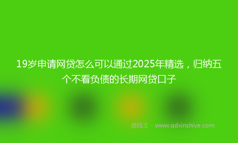19岁申请网贷怎么可以通过2025年精选，归纳五个不看负债的长期网贷口子