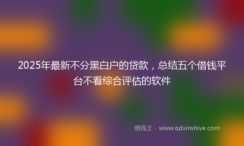 2025年最新不分黑白户的贷款，总结五个借钱平台不看综合评估的软件