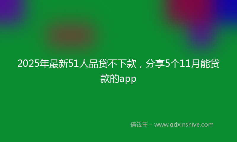 2025年最新51人品贷不下款，分享5个11月能贷款的app