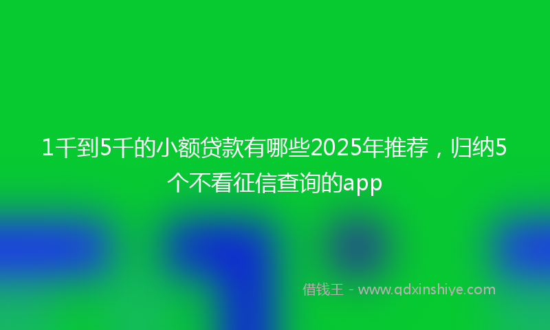 1千到5千的小额贷款有哪些2025年推荐，归纳5个不看征信查询的app