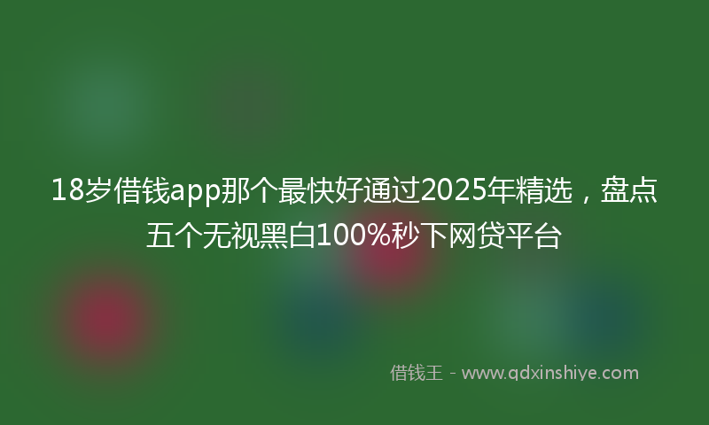 18岁借钱app那个最快好通过2025年精选，盘点五个无视黑白100%秒下网贷平台