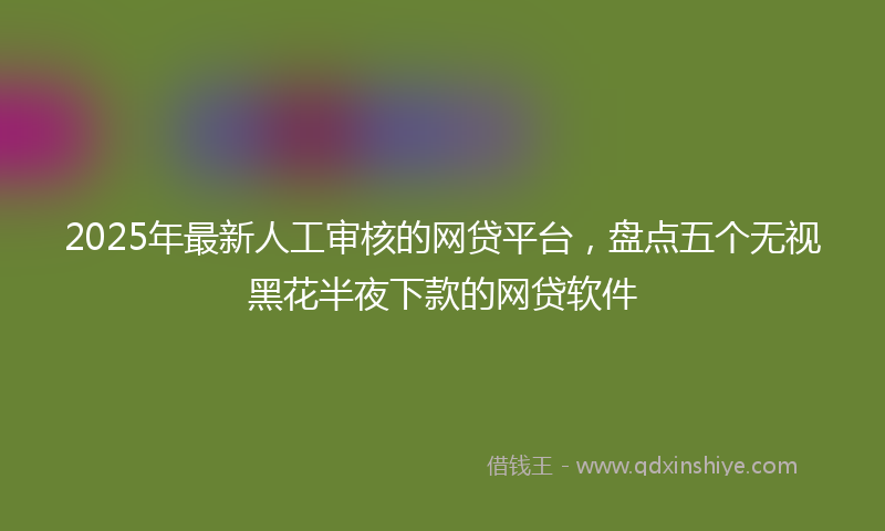 2025年最新人工审核的网贷平台，盘点五个无视黑花半夜下款的网贷软件