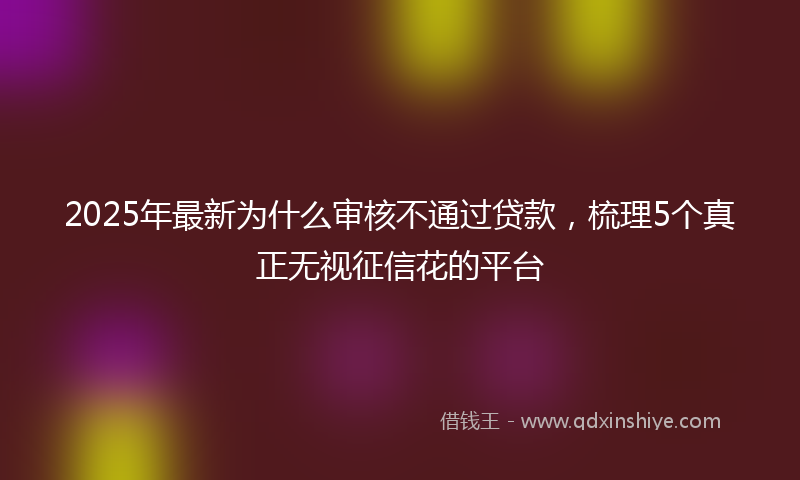 2025年最新为什么审核不通过贷款，梳理5个真正无视征信花的平台