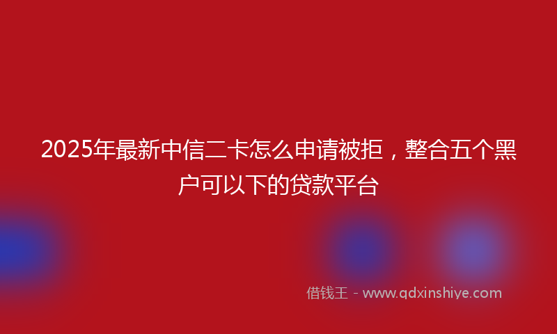 2025年最新中信二卡怎么申请被拒，整合五个黑户可以下的贷款平台