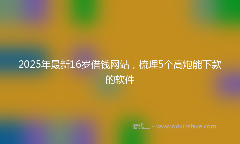 2025年最新16岁借钱网站，梳理5个高炮能下款的软件