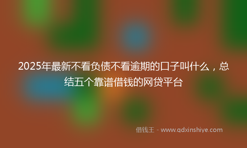 2025年最新不看负债不看逾期的口子叫什么，总结五个靠谱借钱的网贷平台