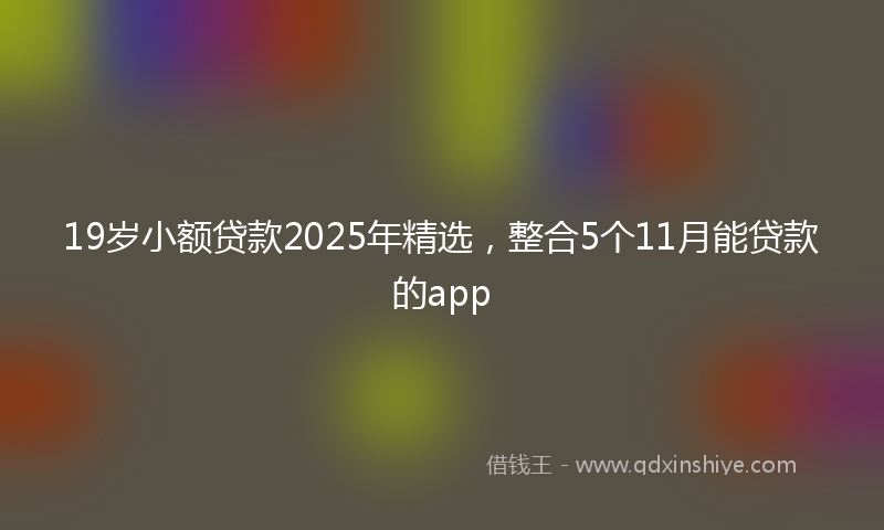 19岁小额贷款2025年精选，整合5个11月能贷款的app