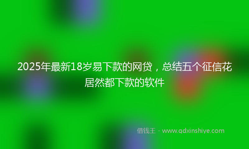 2025年最新18岁易下款的网贷，总结五个征信花居然都下款的软件