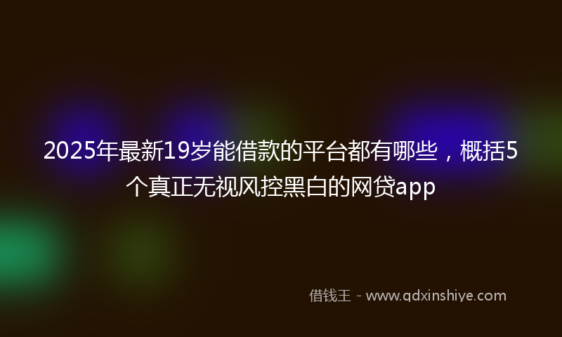 2025年最新19岁能借款的平台都有哪些，概括5个真正无视风控黑白的网贷app