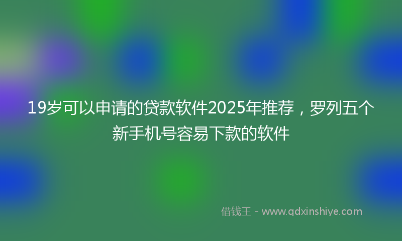 19岁可以申请的贷款软件2025年推荐，罗列五个新手机号容易下款的软件