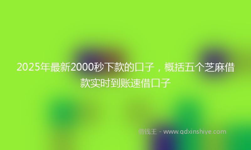 2025年最新2000秒下款的口子，概括五个芝麻借款实时到账速借口子