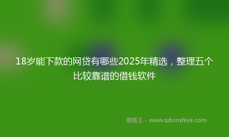 18岁能下款的网贷有哪些2025年精选，整理五个比较靠谱的借钱软件