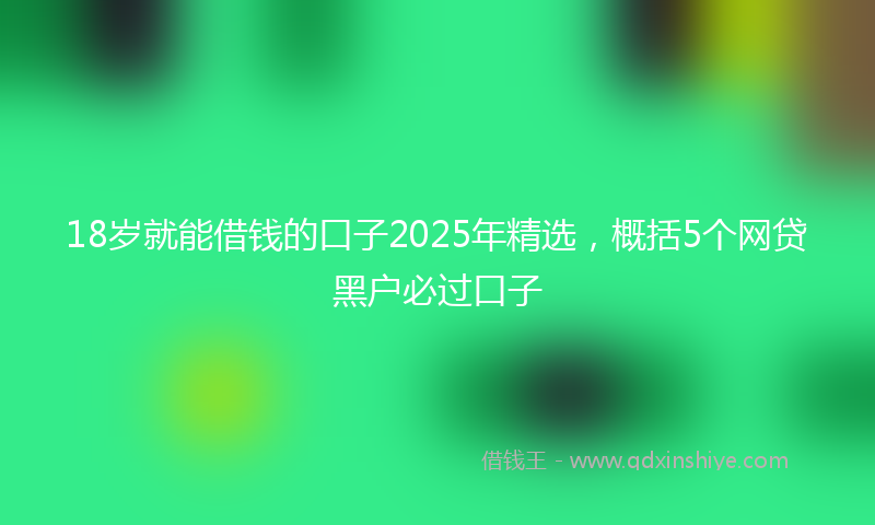 18岁就能借钱的口子2025年精选，概括5个网贷黑户必过口子