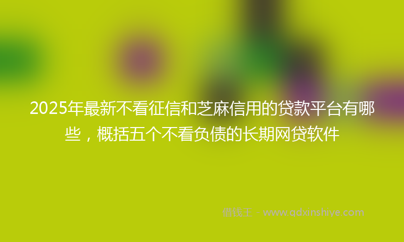 2025年最新不看征信和芝麻信用的贷款平台有哪些，概括五个不看负债的长期网贷软件
