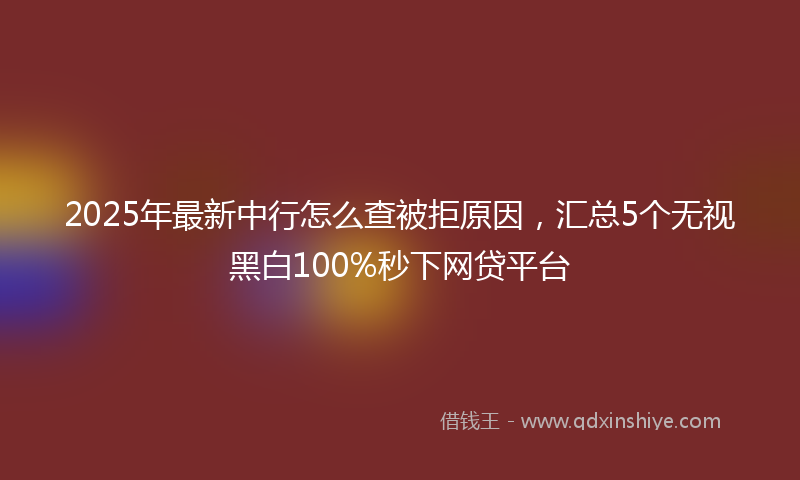 2025年最新中行怎么查被拒原因，汇总5个无视黑白100%秒下网贷平台