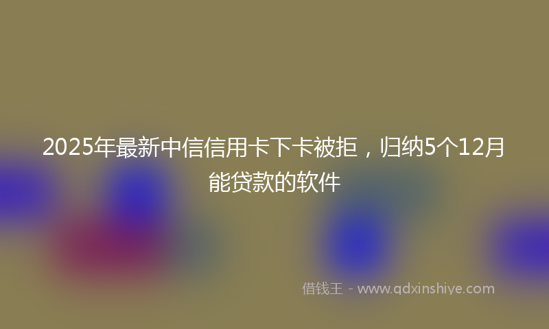 2025年最新中信信用卡下卡被拒，归纳5个12月能贷款的软件
