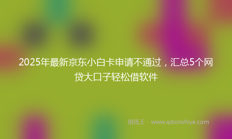 2025年最新京东小白卡申请不通过，汇总5个网贷大口子轻松借软件