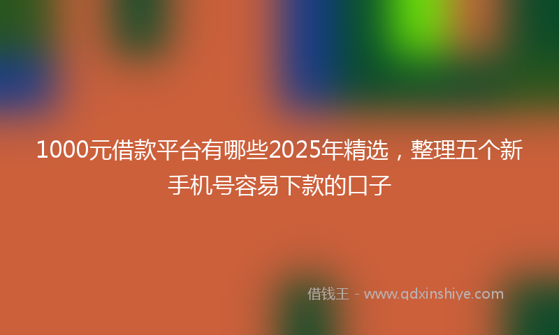 1000元借款平台有哪些2025年精选，整理五个新手机号容易下款的口子