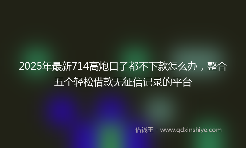 2025年最新714高炮口子都不下款怎么办，整合五个轻松借款无征信记录的平台