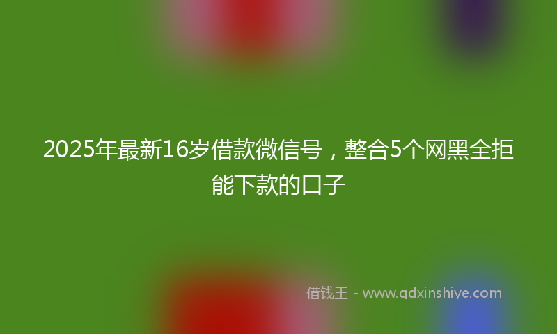 2025年最新16岁借款微信号，整合5个网黑全拒能下款的口子