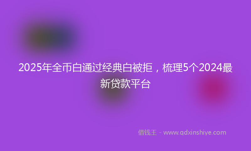 2025年全币白通过经典白被拒，梳理5个2024最新贷款平台
