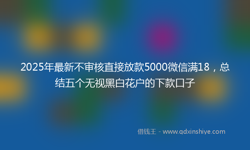 2025年最新不审核直接放款5000微信满18，总结五个无视黑白花户的下款口子