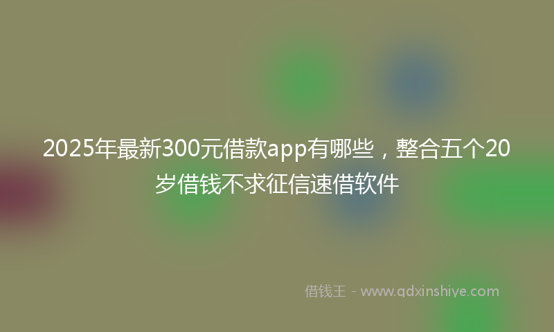 2025年最新300元借款app有哪些，整合五个20岁借钱不求征信速借软件