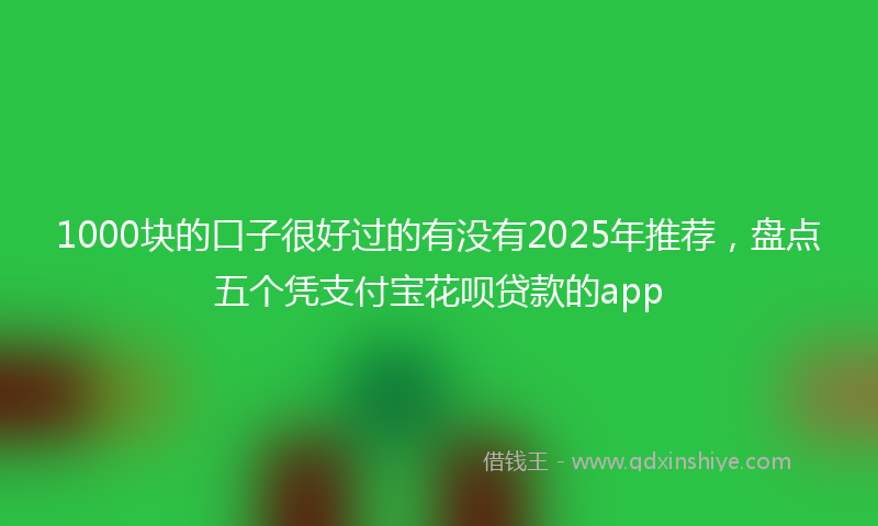 1000块的口子很好过的有没有2025年推荐，盘点五个凭支付宝花呗贷款的app