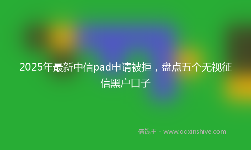 2025年最新中信pad申请被拒，盘点五个无视征信黑户口子