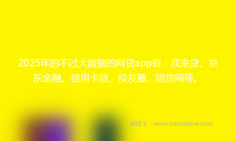 2025年的不过大数据的网贷app有：我来贷、京东金融、信用卡贷、投友圈、团贷网等。