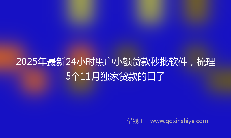 2025年最新24小时黑户小额贷款秒批软件，梳理5个11月独家贷款的口子